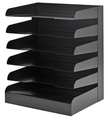 Buddy Products Letter Tray, Steel, Black, 6 Comp 0406-4