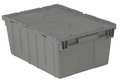 Orbis Gray Attached Lid Container, Plastic, Metal Hinge FP143 GRAY