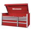 Westward WESTWARD Top Chest, 11 Drawer, Red, Steel, 54 in W x 26 in D x 25 in H 49NR86