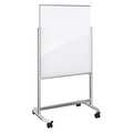 Best-Rite 48"x36" Glass Magnetic Mobile Whiteboard, Silver Frame 74950