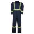 Big Bill Flame Resistant Coverall with Reflective Tape, Navy, UltraSoft(R), L 1325US7-LR-NAY