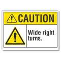 Lyle Traffic Safety Caution Reflective Label, 7 in Height, 10 in Width, Reflective Sheeting, English LCU3-0044-RD_10x7