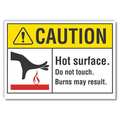 Lyle Hot Surface Caution Reflective Label, 7 in Height, 10 in Width, Reflective Sheeting, English LCU3-0100-RD_10x7