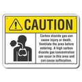 Lyle Caution Sign, 10 in H, 14 in W, Plastic, Horizontal Rectangle, English, LCU3-0092-NP_14x10 LCU3-0092-NP_14x10