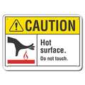 Lyle Reflective  Hot Surface Caution Sign, 7 in Height, 10 in Width, Aluminum, Vertical Rectangle LCU3-0099-RA_10x7