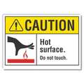 Lyle Hot Surface Caution Reflective Label, 7 in Height, 10 in Width, Reflective Sheeting, English LCU3-0099-RD_10x7