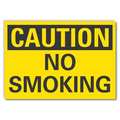 Lyle Caution No Smoking Sign, 5 in Height, 7 in Width, Reflective Sheeting, Horizontal Rectangle LCU3-0210-RD_7x5