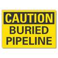 Lyle Buried Pipeline Caution Reflective Label, 3 1/2 in Height, 5 in Width, Reflective Sheeting, English LCU3-0236-RD_5x3.5