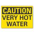 Lyle Hot Caution Reflective Label, 7 in Height, 10 in Width, Reflective Sheeting, Vertical Rectangle LCU3-0234-RD_10x7