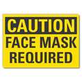 Lyle Face Mask Required Sign, 10" W x 7" H, English, Polyester, Yellow LCU3-0253-ED_10x7