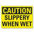 Lyle Slippery Floor Caution Reflective Label, 5 in H, 7 in W, , English, LCU3-0245-RD_7x5 LCU3-0245-RD_7x5
