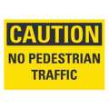 Lyle Pedestrian Traffic Caution Reflective Label, 3 1/2 in H, 5 in W, LCU3-0279-RD_5x3.5 LCU3-0279-RD_5x3.5