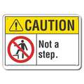 Lyle Caution Sign, 10 in H, 14 in W, Plastic, Horizontal Rectangle, English, LCU3-0085-NP_14x10 LCU3-0085-NP_14x10