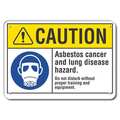 Lyle Reflective  Asbestos  Caution Sign, 10 in Height, 14 in Width, Aluminum, Horizontal Rectangle LCU3-0069-RA_14x10