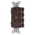 Hubbell Receptacle, 15 A Amps, 125V AC, Flush Mount, Standard Duplex Outlet, 5-15R, Brown SNAP5262TRA