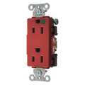 Hubbell Receptacle, 15 A Amps, 125V AC, Flush Mount, Standard Duplex Outlet, 5-15R, Red 2172RED