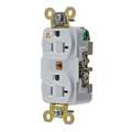 Hubbell Receptacle, 20 A Amps, 125V AC, Flush Mount, Standard Duplex Outlet, 5-20R, White IG5362W