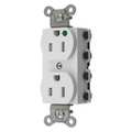 Hubbell Receptacle, 15 A Amps, 125V AC, Flush Mount, Standard Duplex Outlet, 5-15R, White SNAP8200WTRA