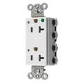 Hubbell Receptacle, 20 A Amps, 125V AC, Flush Mount, Standard Duplex Outlet, 5-20R, White SNAP2182WL