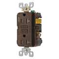 Hubbell Receptacle, 20 A Amps, 125V AC, Flush Mount, Standard Duplex Outlet, 5-20R, Brown AFR20TR