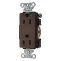 Hubbell Receptacle, 15 A Amps, 125V AC, Flush Mount, Standard Duplex Outlet, 5-15R, Brown 2172