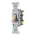 Hubbell Wall Switch, 20A, Ivory, 1 HP, 1-Pole Switch CSB120I