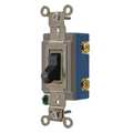 Hubbell Wall Switch, 15A, Black, 1 HP, 1-Pole Switch HBL1201BK