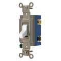 Hubbell Wall Switch, 15A, Wht, 1/2 HP, 4-Way Switch HBL1204W