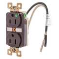 Zoro Select Receptacle, 15 A Amps, 125V AC, Flush Mount, Standard Duplex Outlet, 5-15R, Brown BRY8200TR