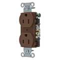 Zoro Select Receptacle, 15 A Amps, 125V AC, Flush Mount, Standard Duplex Outlet, 5-15R, Brown CRS15