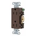 Zoro Select Receptacle, 15 A Amps, 125V AC, Flush Mount, Decorator Duplex Outlet, 5-15R, Brown DRS15