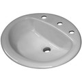 Sloan Lavatory Sink, Oval Drop In, 8"Centerset SS-3802-A