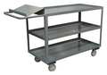 Zoro Select Order-Picking Utility Cart with Lipped Metal Shelves, Steel, Flat, 3 Shelves, 1,200 lb OPC-2448-3-95