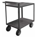 Zoro Select Utility Cart with Flush Metal Shelves, Steel, Flat, 2 Shelves, 1,500 lb RSCR-2436-ALD-95
