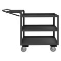 Zoro Select Order-Picking Utility Cart with Lipped Metal Shelves, Steel, Flat, 3 Shelves, 1,200 lb OPCFS-1832-3-95