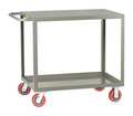 Little Giant Utility Cart with Lipped & Flush Metal Shelves, Steel, Flat, 2 Shelves, 2,000 lb LGL-3060-6PY