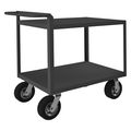 Zoro Select Utility Cart with Lipped Metal Shelves, Steel, Flat, 2 Shelves, 1,500 lb RSCR-243638-ALD-95