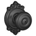 Schlage Matte Black Privacy Knob Lockset, Georgian/Brookshire F40 GEO 622 BRK