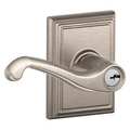 Schlage Satin Nickel Entrance Lever Lockset, Flair/Addison F51A FLA 619 ADD