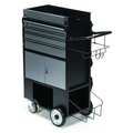 Flexcart FC-400 Tool Utility Cart, 4 Drawer, Black, Steel, Aluminum, 14-1/2 in W x 14 in D x 45 in H FC-400LBC