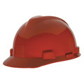 Msa Safety Front Brim Hard Hat, Type 2, Class E, Ratchet (4-Point), Red C217095
