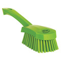 Vikan 3 in W Scrub Brush, 5 57/64 in L Handle, 4 1/2 in L Brush, Lime, Polypropylene, 10 in L Overall 419277
