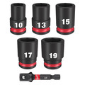 Milwaukee Tool 3/8 in Drive Impact Socket Set, Metric, 6 pcs 49-66-7036