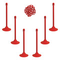 Zoro Select Barrier Post Kit, 41" H, Red, Plastic Post 71005-6