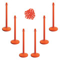 Zoro Select Barrier Post Kit, 40" H, Safety Orange 71112-6