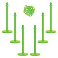 Zoro Select Barrier Post Kit, 40" H, Safety Green 71114-6