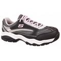 Skechers Athletic Work Shoes, 8, M, Gray, Womens, PR 76601 BKGY SIZE 8