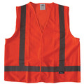 Condor Safety Vest, Orange/Red, X-L, Hook-and-Loop 491R81
