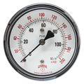 Winters Pressure Gauge, 0 to 200 in wc, 1/4 in MNPT, Black PLP346