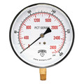 Winters Pressure Gauge, 0 to 400 psi, 1/4 in MNPT, Silver PCT327